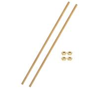 sourcing map 2 Sets Brass Fully Threaded Rod, M2.5x0.45mm Pitch Right Hand Threads Studs with Solid Brass Hex Nuts, 100mm/4" Long Threaded Screw Rods Fasteners for Anchors Bolts Hangers Clamps