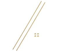 sourcing map 2 Sets Brass Fully Threaded Rod, M2.5x0.45mm Pitch Right Hand Threads Studs with Solid Brass Hex Nuts, 250mm/10" Long Threaded Screw Rods Fasteners for Anchors Bolts Hangers Clamps