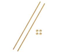 sourcing map 2 Sets Brass Fully Threaded Rod, M2x0.4mm Pitch Right Hand Threads Studs with Solid Brass Hex Nuts, 100mm/4" Long Threaded Screw Rods Fasteners for Anchors Bolts Hangers Clamps