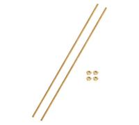 sourcing map 2 Sets Brass Fully Threaded Rod, M2x0.4mm Pitch Right Hand Threads Studs with Solid Brass Hex Nuts, 150mm/6" Long Threaded Screw Rods Fasteners for Anchors Bolts Hangers Clamps