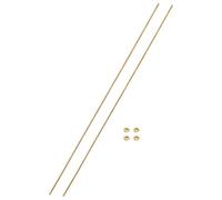 sourcing map 2 Sets Brass Fully Threaded Rod, M2x0.4mm Pitch Right Hand Threads Studs with Solid Brass Hex Nuts, 250mm/10" Long Threaded Screw Rods Fasteners for Anchors Bolts Hangers Clamps