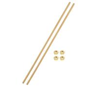 sourcing map 2 Sets Brass Fully Threaded Rod, M4x0.7mm Pitch Right Hand Threads Studs with Solid Brass Hex Nuts, 200mm/8" Long Threaded Screw Rods Fasteners for Anchors Bolts Hangers Clamps