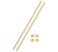 sourcing map 2 Sets Brass Fully Threaded Rod, M5x0.8mm Pitch Right Hand Threads Studs with Solid Brass Hex Nuts, 200mm/8" Long Threaded Screw Rods Fasteners for Anchors Bolts Hangers Clamps