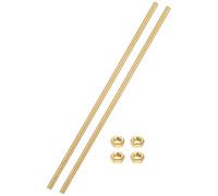 sourcing map 2 Sets Brass Fully Threaded Rod, M6x1mm Pitch Right Hand Threads Studs with Solid Brass Hex Nuts, 250mm/10" Long Threaded Screw Rods Fasteners for Anchors Bolts Hangers Clamps