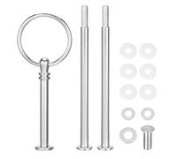 sourcing map 2 Sets Cake Tray Stand Handle Cupcake Dessert Plate Hardware Fitting Holder Rod Stand Handle for Cake Stand Wedding Party, 3-Tiers Round Silver