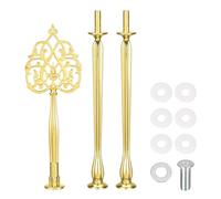 sourcing map 2 Sets Cake Tray Stand Handle Cupcake Dessert Plate Hardware Fitting Holder Rod Stand Handle for Cake Stand Wedding Party, 3-Tiers New Crown Gold