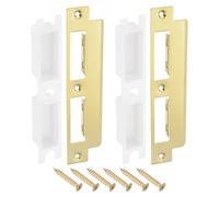 sourcing map 2 Sets Door Strike Plate, 42.5mm x 180mm Stainless Steel Latch Deadbolt Replacement Lock Strike Plate for Door Frame Door Jamb Reinforcement, Gold