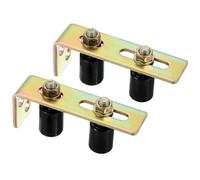 sourcing map 2 Sets Gate Roller Guide Adjustable, 1.6" Sliding Gate Nylon Roller with L-Shape Bracket, Gate Roller Guide Support Assembly for Sliding Rolling Gate Black