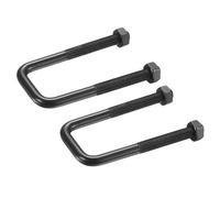 sourcing map 2 Sets M8 Square U-Bolts, 30mm (1.18") Inner Width 90mm (3.54") Length 304 Stainless Steel U-Clamp Bolt Electroplated with Nuts for Automobile, Trailer, Boat Trail, Black