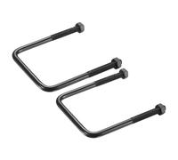 sourcing map 2 Sets M8 Square U-Bolts, 70mm (2.76") Inner Width 110mm (4.33") Length 304 Stainless Steel U-Clamp Bolt Electroplated with Nuts for Automobile, Trailer, Boat Trail, Black