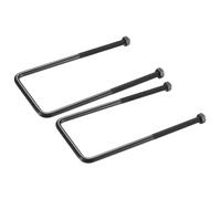 sourcing map 2 Sets M8 Square U-Bolts, 70mm (2.76") Inner Width 180mm (7.09") Length 304 Stainless Steel U-Clamp Bolt Electroplated with Nuts for Automobile, Trailer, Boat Trail, Black
