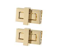 sourcing map 2 Sets Rectangular Purses Twist Lock 44mm X 22mm Clutches Closures for DIY Bag Making - Light Gold