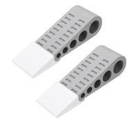 sourcing map 2 Sets Rubber Door Stopper Wedge Non-Slip Door Stops with Self Adhesive Holder for Bottom of Door Heavy Duty Door on Tile, Concrete, Carpet, Wooden Floor, Grey