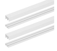 sourcing map 2 Sets Sliding Door Track Fit 6mm Thick Panel, Plastic Upper & Lower Window Sliding Track Set for Glass Cabinet Closet Door Window, Bottom Protrusion (40cmx15mm, White)