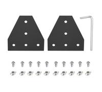 sourcing map 2 Sets t Shape Corner Bracket Connectors, 5 Holes 3030 Aluminum Extrusion Joint Plate with 10pcs M6 t Nuts, 10Pcs M6x12 Hex Socket Cap Screw and 1Pcs M5 Wrench, Black