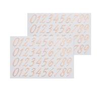 sourcing map 2 Sheets Cursive Number Stickers for Resin Nails 3D Small Rose Gold Number Sticker Metallic Alloy for Epoxy Resin Casting Scrapbooking