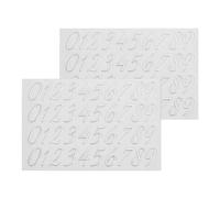 sourcing map 2 Sheets Cursive Number Stickers for Resin Nails 3D Small Silver Number Sticker Metallic Alloy for Epoxy Resin Casting Scrapbooking