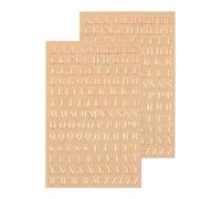 sourcing map 2 Sheets Letter Resin Stickers 3D Small A to Z Rose Gold Mini Alphabet Sticker Metallic Sparkle Alloy Uppercase for Resin Nail Scrapbooking 3mm