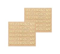 sourcing map 2 Sheets Number Resin Stickers 3D Small 1 to 9 Gold Mini Number Sticker Metallic Sparkle Alloy for Resin Nail Scrapbooking 3mm