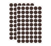 sourcing map 2 Sheets Screw Hole Covers Stickers 21mm 54 in 1 Self Adhesive Screw Covers Caps Waterproof Dustproof Sticker PVC for Wall Cabinets Desk Screws Furniture Repairing, Dark Black