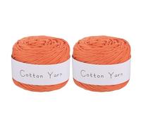 sourcing map 2 Skein Cotton Yarn, 100% Cotton Chunky Yarn for Hand Knitting, Blanket Yarn for Crocheting Each of 207g/7.30oz(Per Skein 150m/164 Yard)/Bright Orange