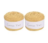 sourcing map 2 Skein Cotton Yarn, 100% Cotton Chunky Yarn for Hand Knitting, Blanket Yarn for Crocheting Each of 204g/7.20oz(Per Skein 150m/164 Yard)/Dark Yellow