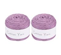 sourcing map 2 Skein Cotton Yarn, 100% Cotton Chunky Yarn for Hand Knitting, Blanket Yarn for Crocheting Each of 203g/7.16oz(Per Skein 150m/164 Yard)/Violet