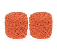 sourcing map 2 Skeins Chenille Chunky Yarn, 200g/7oz Plush Bulky Thick Fluffy Polyester Yarn for Crochet DIY, Soft Velvet Blanket for Sweater Hand Knit Crocheting (Orange, 45 M/49 Yards)
