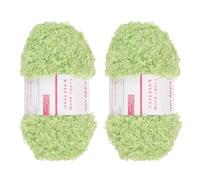 sourcing map 2 Skeins Knitting Bulky Fur Yarn Soft Fluffy Chunky Fuzzy Eyelash Yarn Green for Crocheting Knit Clothes Bag - 55Yard/50m, 3.11ozx2