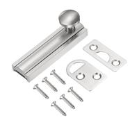 sourcing map 2" Solid Brass Surface Bolt, Concealed Security Slide Latch Door Lock with Screws, Brushed French Door Lock for Closet Cabinet Recessed Doors, Silver