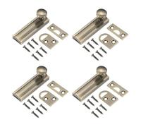 sourcing map 2" Solid Brass Surface Bolt, Concealed Security Slide Latch Door Lock with Screws, Brushed French Door Lock for Closet Cabinet Recessed Doors, Bronze