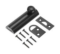 sourcing map 2" Solid Brass Surface Bolt, Concealed Security Slide Latch Door Lock with Screws, Polished French Door Lock for Closet Cabinet Recessed Doors, Matt Black