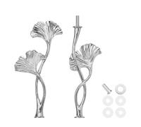 sourcing map 2 Tiers Cake Tray Stand Handle Metal Cake Stands Holder Cupcake Dessert Plate Hardware Fitting Holder Rod Stand Handle for Wedding Party Festival Cake Plate, Silver (Flower)