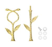 sourcing map 2 Tiers Cake Tray Stand Handle Metal Cake Stands Holder Cupcake Dessert Plate Hardware Fitting Holder Rod Stand Handle for Wedding Party Festival Cake Plate, Gold (Vine)