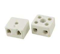 sourcing map 2 Way 16A Ceramics Terminal Blocks High Temp Porcelain Ceramic Connectors for Electric Wire Cable 2pcs