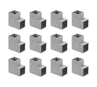 sourcing map 2-Way Gazebo Brackets Kit, Aluminum Elbow Connector Corner Bracket, Woodworking DIY Post Base Kit for 1.3" x 1.3" Lumber for Outdoor Patio Gazebo Log Cabins (12 Pack)