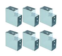 sourcing map 2-Way Gazebo Brackets Kit, L-Shaped Corner Bracket Woodworking DIY Post Base Kit for 2.4"x1.6" Lumber for Outdoor Patio Gazebo Log Cabins (6 Pack)