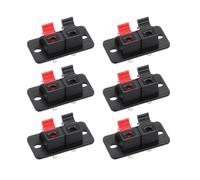sourcing map 2 Way Spring Speaker Terminal Clip Push Release Connector Audio Cable Terminals Strip Block WP2-204 6Pcs