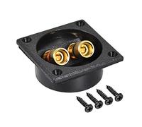 sourcing map 2-Way Square Speaker Box Terminal Binding Post Stereo Screw Connectors Subwoofer Plugs Black 1pcs