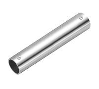 sourcing map 2-Way Straight Pipe Fitting, Fit 32mm OD Pipe Stainless Steel Structural Joint Pipe Connector Chain Link Fence Clamp for Fence Railing Handrail DIY, 200mm Length