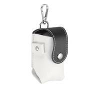 sourcing map 2 x 1.8 x 3.7 Inch Golf Ball Bag, Portable PU Leather Golf Ball Pouch with Belt Clip Storage Bag with Tee Holder for Men and Women, Black