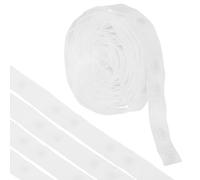 sourcing map 2 Yard Snap Button Tape Double Buckle for Sewing, Cotton Snap Button Trim Fastener Buckles Tape for Clothes Fabric DIY Craft, White