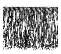 sourcing map 2 Yards of 10cm/4" Sequin Fringe Trim Sparkling DIY Fringe Tassel Trim Ribbon for Costume Clothes DIY Sewing Crafts Decoration, (5.9 ft/1.8m) Black