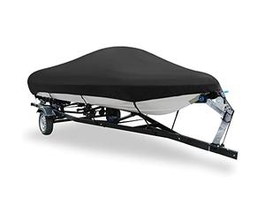 sourcing map 20-22ft 600D Waterproof Trailable Boat Cover V-Hull Black 700x280cm