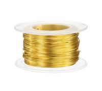 sourcing map 20 Gauge Aluminum Craft Wire 0.8mm 98.5ft Flexible Bendable Anodized Metal Jewelry Sculpting Wire for Jewelry Making Modelling Craft DIY, Yellow