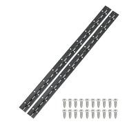 sourcing map 20 Inch Continuous & Piano Hinges, 2pcs Stainless Steel Continuous Hinges with Holes, for Boat Cabinet Door Box Furniture, Black