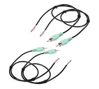 sourcing map 20 Inch Open Green RCA Male Plug Jack Connector Adapter to Bare Wire Open End Audio Video RCA Cable for Amplifier Speaker Wire Pack of 4