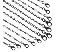 sourcing map 20 Pack 18 Inch Necklace Chains Bulk 2mm Black Plated Cable Chains with Lobster Clasps for Jewelry Making