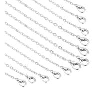 sourcing map 20 Pack 20 Inch Necklace Chains Bulk 2.5mm Silver Plated Cable Chains with Lobster Clasps for Jewelry Making