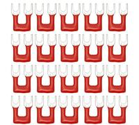 sourcing map 20 Pack Fork Type Terminal Strip, 2 Postion 15A 400V Cuttable Pre Insulated Jumper Block TB-1502 Terminal Barrier Strips Jumper Connector for Factory Workshops Machinery, Red